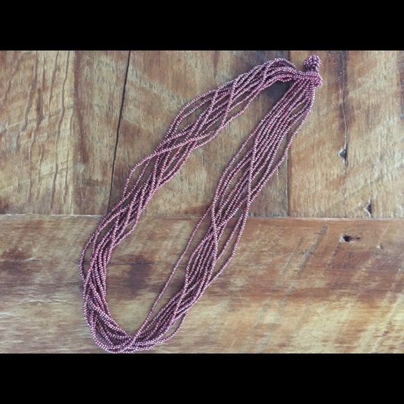 Purple seed bead necklace - Picture 4 of 5